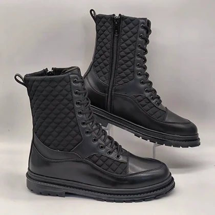 نیم بوت ترکیب چرم و برزنت