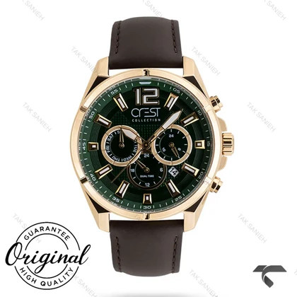 ساعت کرست مردانه 6270-5 صفحه مشکی بند مشکی Crest-10888-G