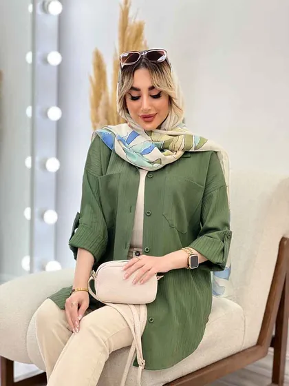 شومیز کراش آستین بند دار