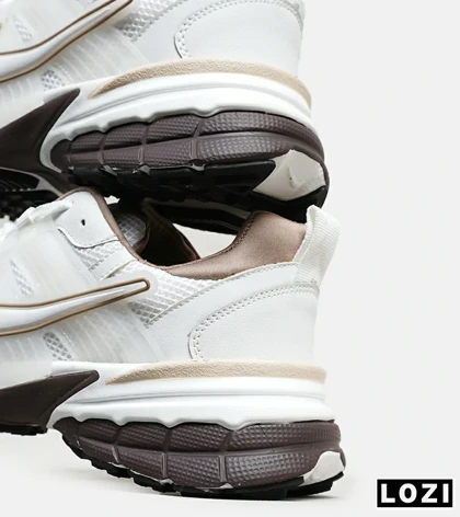 کفش کتانی بزرگ پا سفید قهوه ای Nike Cushlon V2K مدل 8532