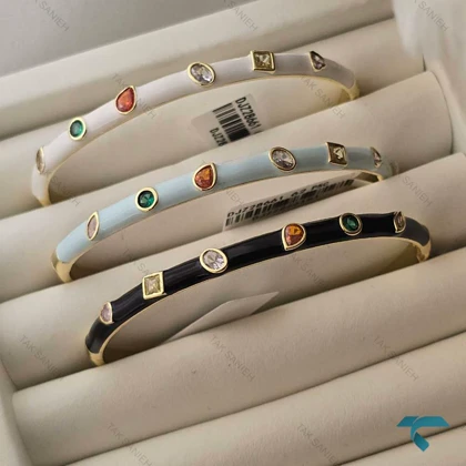 دستبند میناکاری نگین‌دار MinaKari-8497-L