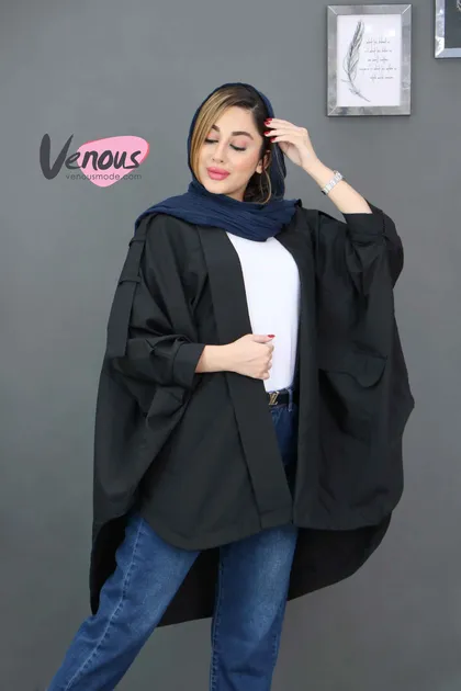 مانتو پانچ آستین بنددار
