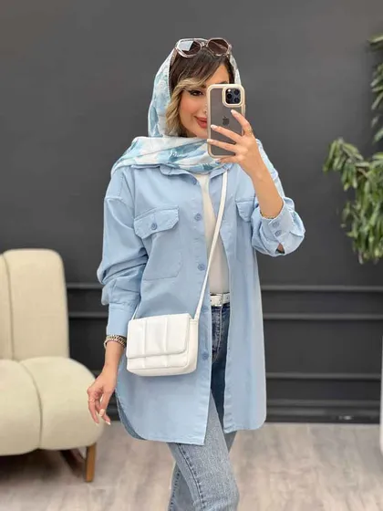 مانتو دو جیب پاکتی محنا