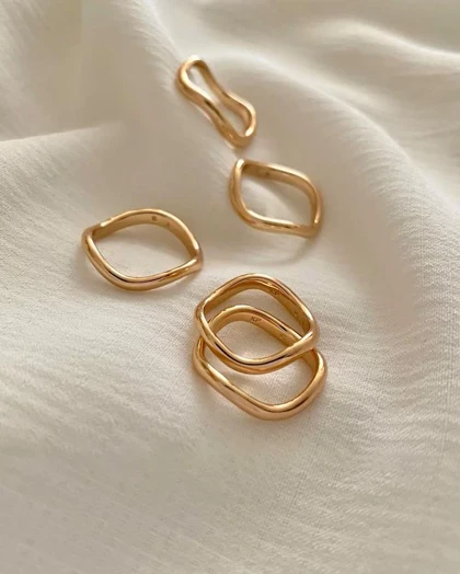 انگشتر آینه ای موج دار ژوپینگ