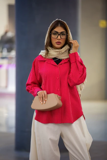 مانتو خطی ژاکارد پری