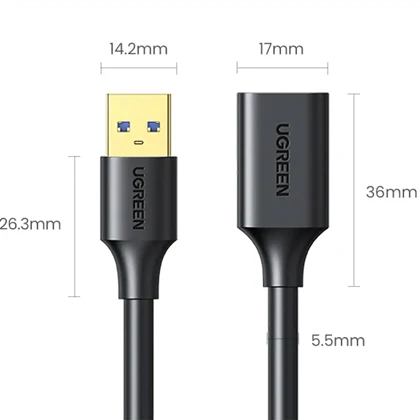 کابل افزایش طول USB 3.0 یوگرین Ugreen مدل US115 30126 طول 1.5 متر