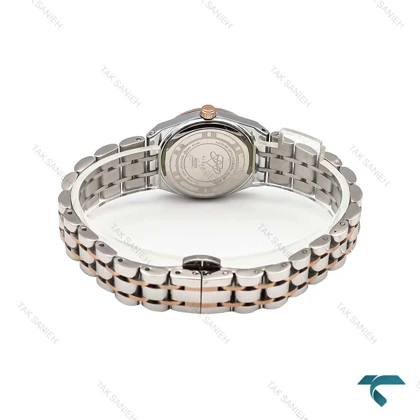 ساعت الکسا پریمیر 0106 زنانه دورنگ رزگلد صفحه سفید Alexa-6130-L