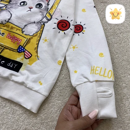 بلوز دخترانه فینگر دار مدل پیشی مناسب 2 تا 10 سال