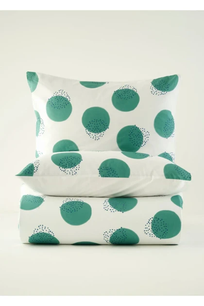 سرویس روتختی دو نفره Bella Maison مدل Poppy پنبه - سبز