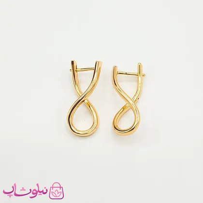 گوشواره زنانه ژوپینگ طلایی طرح خمیده