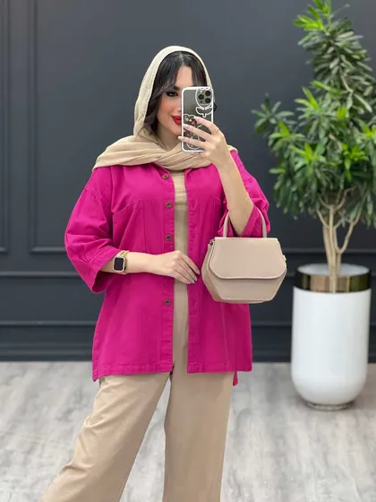 مانتو دو جیب بغل سه دکمه