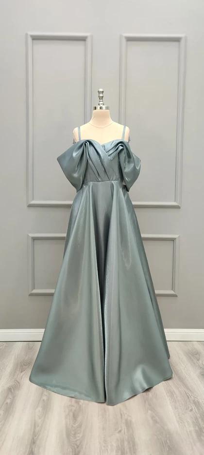 پیراهن بلند ساتن براق نیلوفر 7030