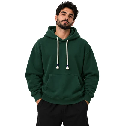 هودی اسپرت بیسیک مدل ZRA-5F0654 سبز تیره