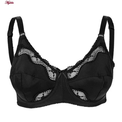 سوتین زنانه لین مدل پروانه ای فنردار مشکی کد 4680-602
