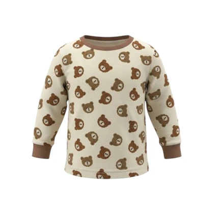 ست سویشرت آستین بلند و شلوار پسرانه مدل خرس کوچولو PJ1386