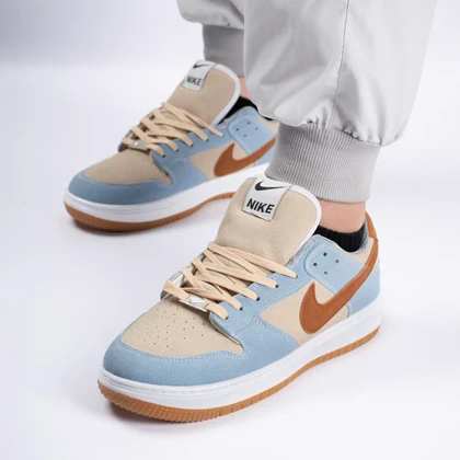 کفش کتانی اسپرت مردانه رنگ آبی کرم مدل نایک NIKE AIR FORCE