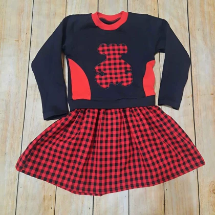 پیراهن بالاتنه دورس مدل خرسی دخترانه