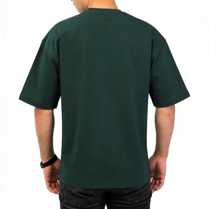 تیشرت قواره باکسی ساده رنگ یشمی کد T247