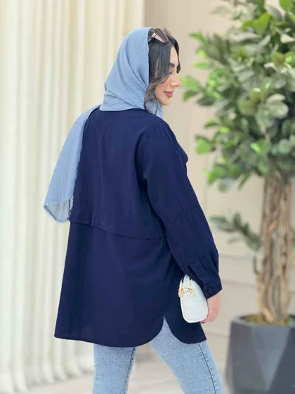 مانتو لینن جیب پیله