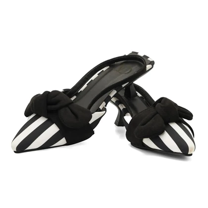 کفش مجلسی زنانه پاشنه‌دار 3 سانت مدل sandal valentino - 0060_B/W