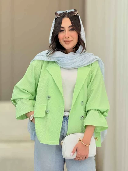 مانتو چهاردکمه آستین بند آریانا
