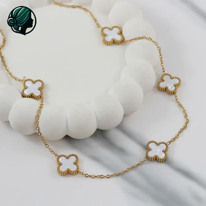 گردنبند استیل طرح ون کلیف (Van Cleef)