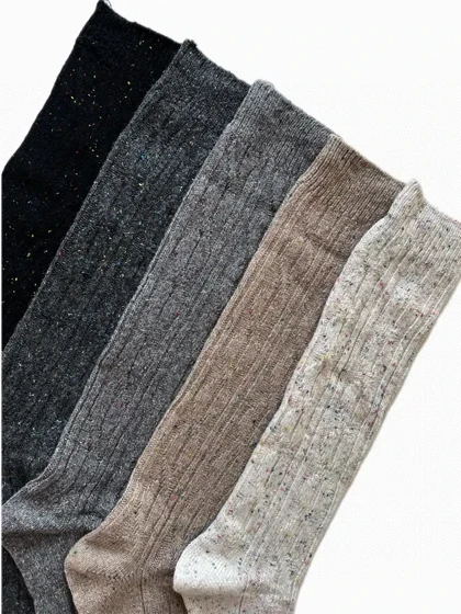 جوراب زیر زانو زنانه بافت ایپک دار مدل Alpaca Thermo