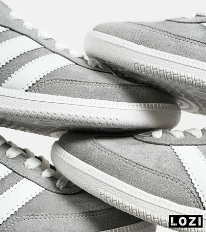 کفش کتانی مردانه و زنانه طوسی سفید ADIDAS Samba