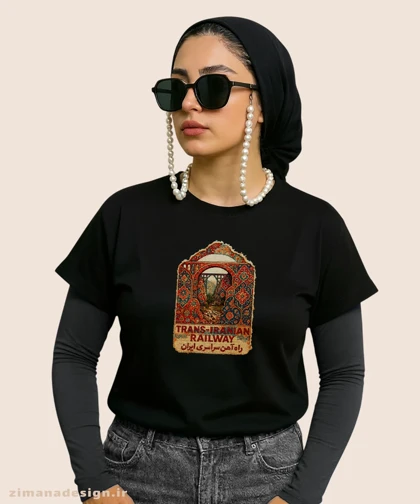 کراپ زنانه طرح راه آهن تلفیق با هنر فرش ایرانی