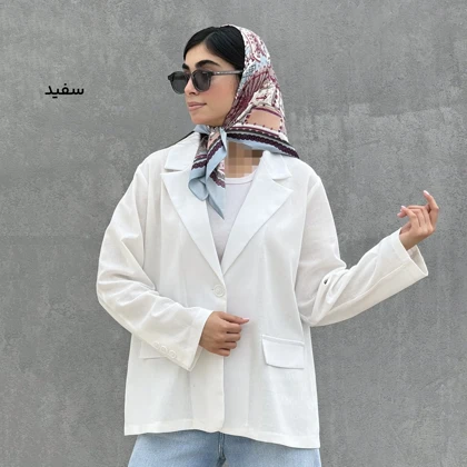 کت زنانه یقه انگلیسی لینن | آی بولک