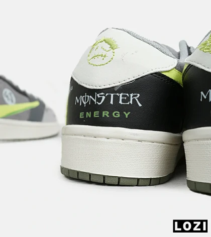 کفش کتانی مردانه طوسی لیمویی NIKE travis scott
