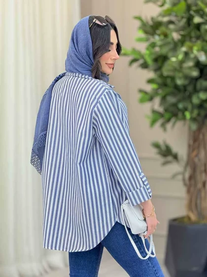 مانتو راه راه تک جیب سارینا