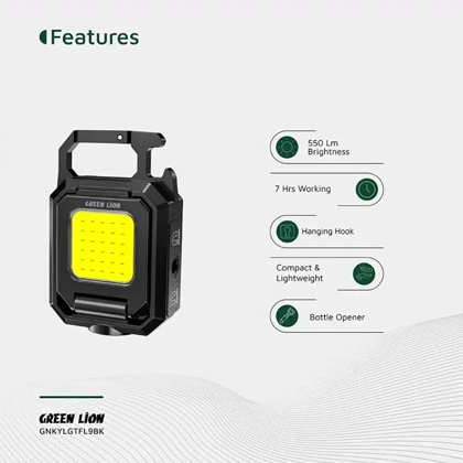 چراغ قوه گرین لاین Green Lion اصل مدل GL-FL9 تاشو و چندکاره