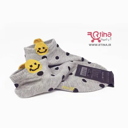 جوراب زنانه طوسی (اسپرت-مچی) مدل EMOJI-03