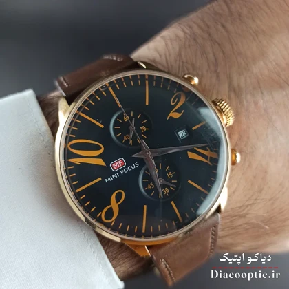 ساعت مچی مردانه اورجینال موتور ژاپن برند مینی فوکوس سه موتور مدل Mf0135G.02 بند چرم