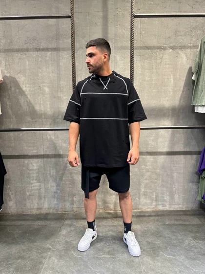 تیشرت نخ پنبه زاپ‌دار