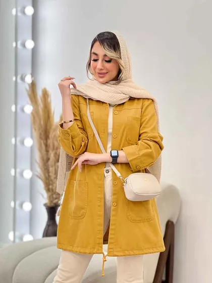 مانتو جین رنگی پایین گت آوا