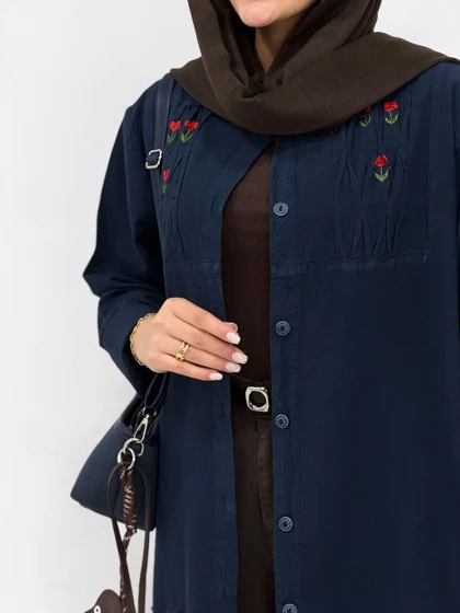 مانتو لینن گلدوزی ملیکا 1