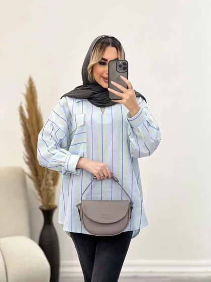 مانتو شومیزی راه راه