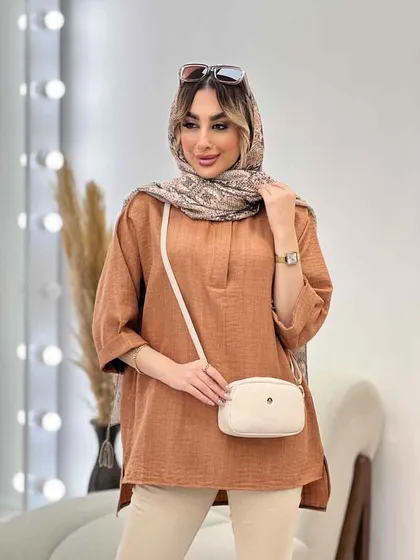 مانتو جلو بسته دکمه مخفی
