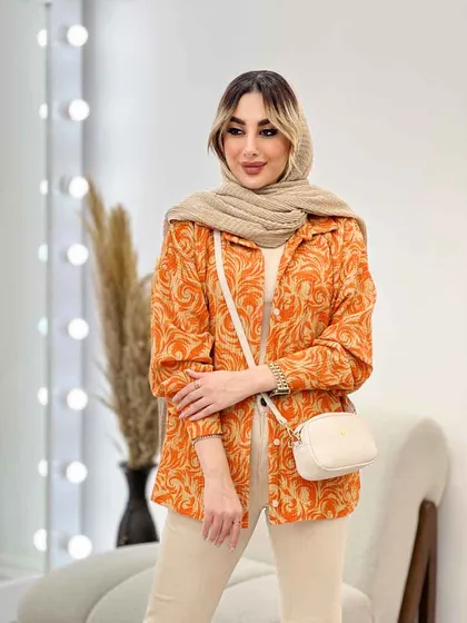 شومیز طرح دار تک جیب