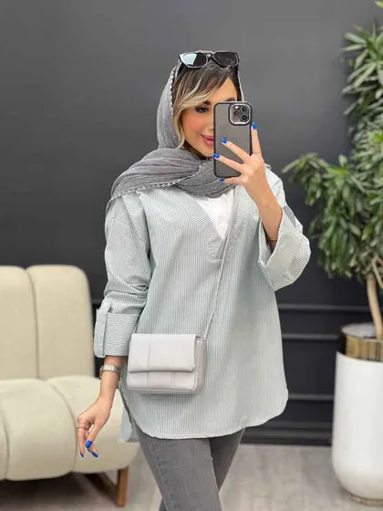 شومیز ترکیبی راه راه