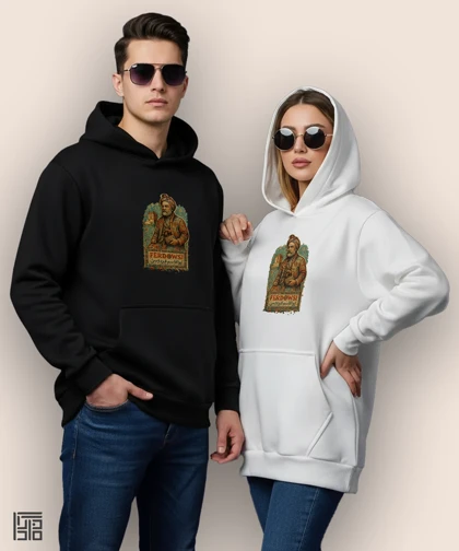 هودی مردانه و زنانه طرح ابوالقاسم فردوسی تلفیق با هنر فرش ایرانی