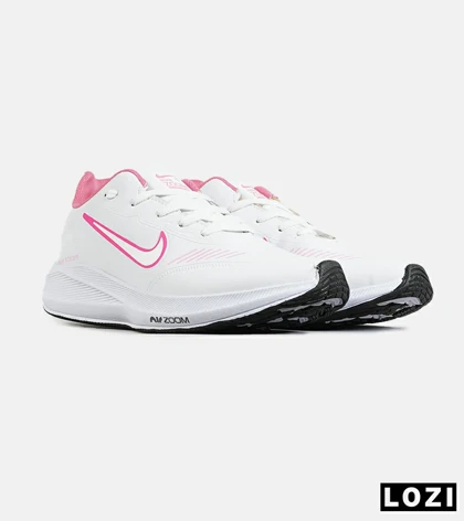 کفش کتانی مردانه و زنانه سفید صورتی NIKE Air Zoom مدل 7746
