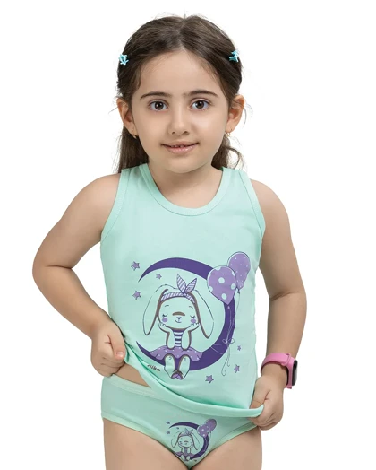 ست زیرپوش و شورت دخترانه طرح خرگوش سیلکا