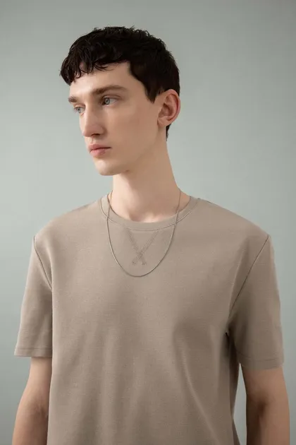 تیشرت آستین کوتاه یقه خدمه فیت معمولی B6534AX24SP