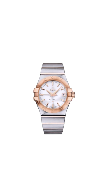 ساعت امگا کانسلیشن مردانه دورنگ رزگلد ایندکس خط Omega Constellation silver Rose gold