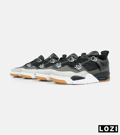 کتانی ساق‌دار زنانه و مردانه مشکی طوسی Nike air jordan 4 مدل 6471