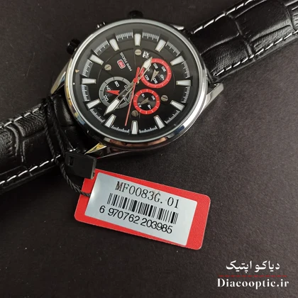 ساعت مچی مردانه اورجینال موتور ژاپنی برند مینی فوکوس سه موتور مدل Mf0083G.01 بند چرم