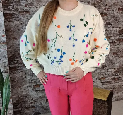 بلوز بافت گلدوزی و مروارید دوزی